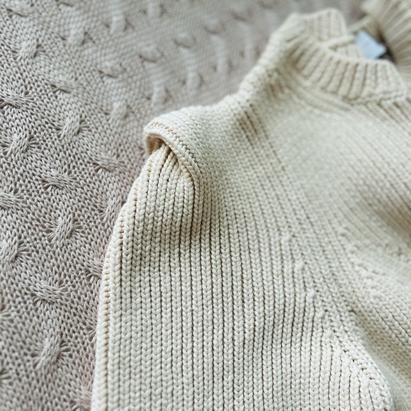 Beige Ribbed Knit Sweater - Picture 4 of 7
